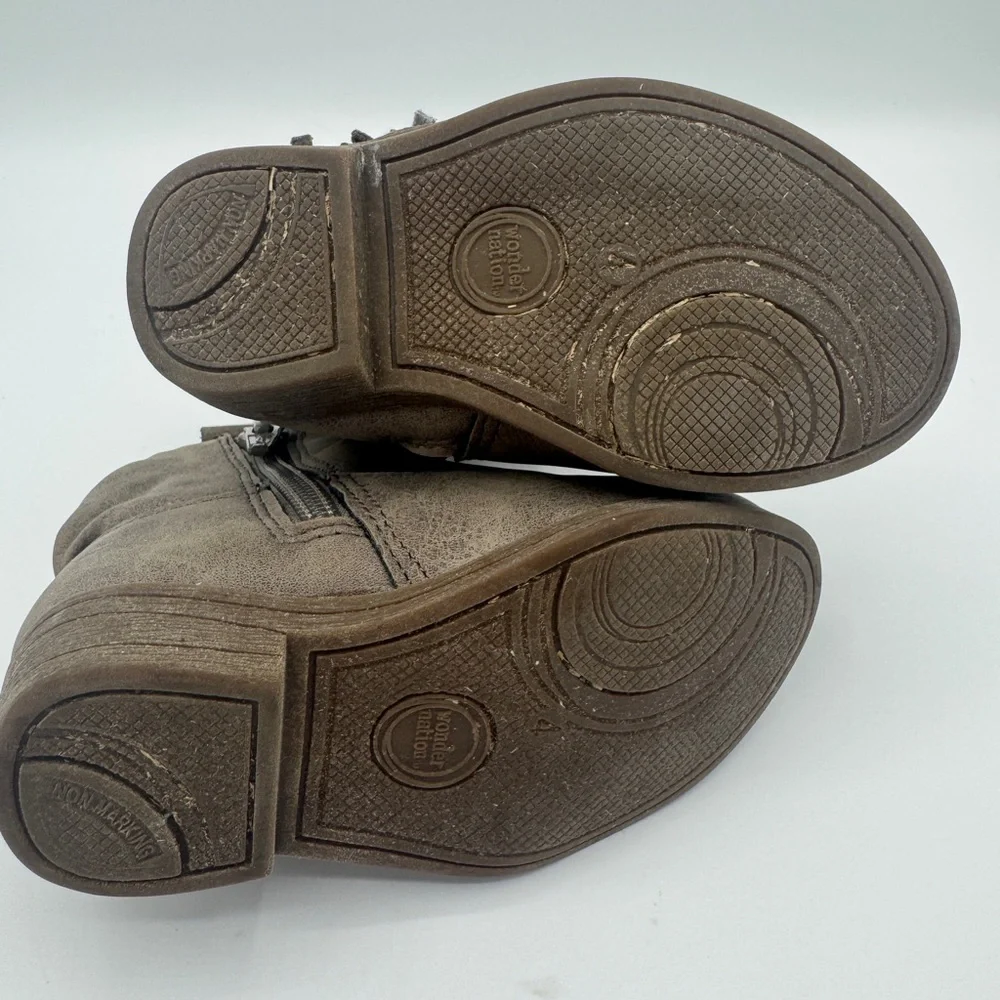 Wonder Nation Toddler Girls'‎ Fashion Taupe Cowboy Boots Size 4